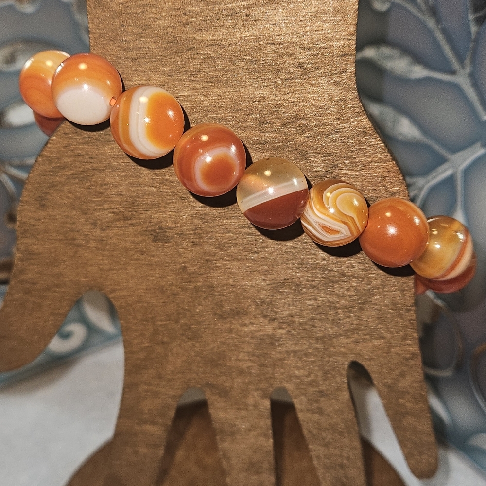 Energizing Carnelian Stretch Bracelet _12mm